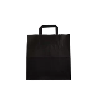 Paper Bag Black Flat Handle 10pc 36.5x25.5x12cm